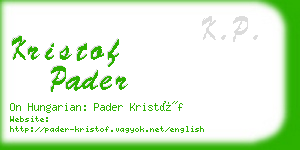 kristof pader business card